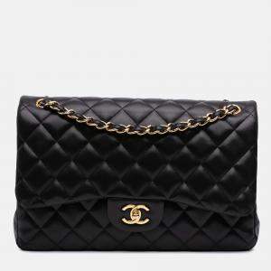 Chanel Black Jumbo Classic Lambskin Double Flap