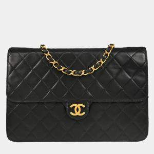 Chanel Flap Medium Black Lambskin Shoulder Bag