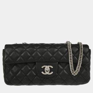 Chanel East West Black Lambskin Shoulder Bag