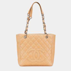Chanel Brown Caviar Petite Shopping Tote