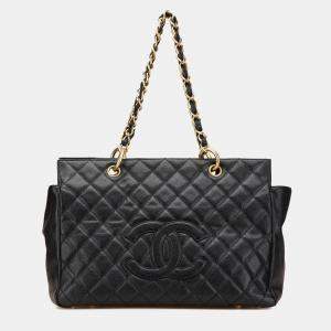 Chanel Black Grand Quilted Caviar Timeless Shopping Tote