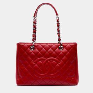Chanel Red Caviar Grand Shopping Tote