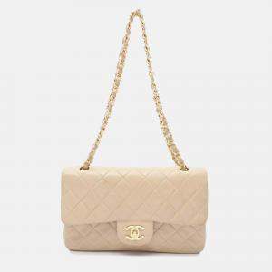 Chanel Brown Small Classic Lambskin Double Flap