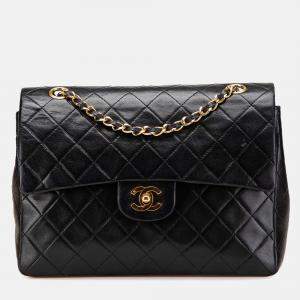 Chanel Black Medium Tall Classic Lambskin Double Flap