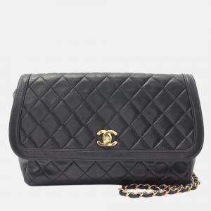Chanel Black Medium CC Quilted Lambskin Single Flap