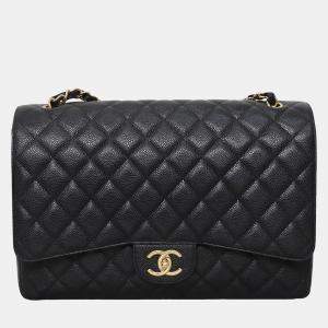 Chanel Maxi Caviar Black Double Flap Bag