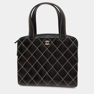 Chanel Wild Stitch Handbag Black Lambskin