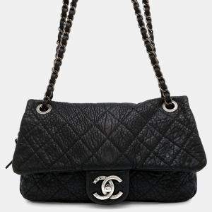 Chanel Matelasse Chain shoulder Bag Black Leather