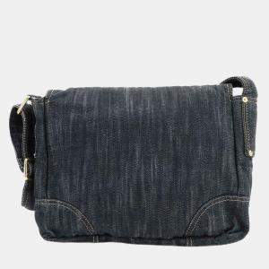 Chanel Shoulder Bag Denim Navy Gold Hardware