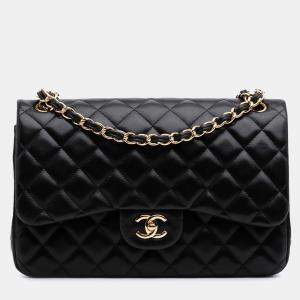 Chanel Black Jumbo Classic Lambskin Double Flap