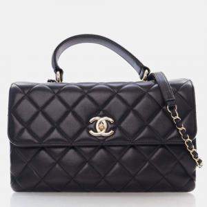 Chanel Medium Black Lambskin Trendy CC Top Handle Bag