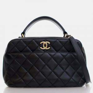 Chanel Black Calfskin Trendy CC Bowling Bag