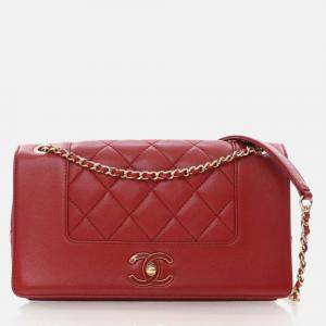 Chanel Medium Red Calfskin Mademoiselle Flap Bag