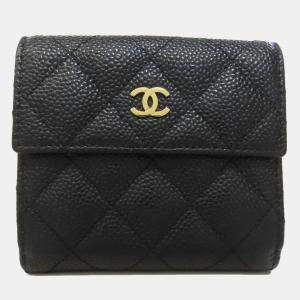 Chanel Matelasse Coco Mark Grained Calfskin Bi-Fold Wallet 