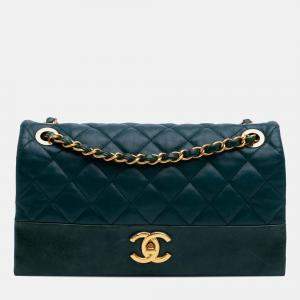 Chanel Green Medium Calfskin Soft Elegance Flap