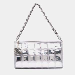Chanel Silver Vinyl Ice Cube Pochette