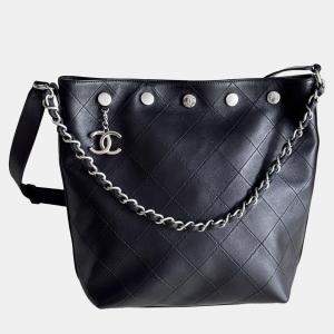 Chanel Hobo Studded Bucket Bag Black & SiLouis Vuittoner Lambskin Chip Model