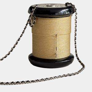 Chanel 2016 Runway Acrylic Clutch Gold Thread