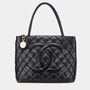Chanel Black Caviar Medallion Tote