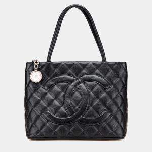 Chanel Black Caviar Medallion Tote