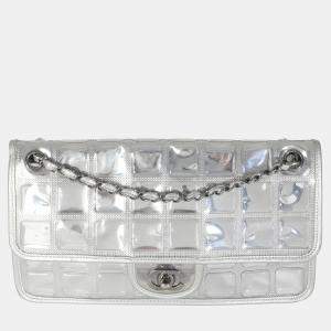 Chanel Silver PVC Calfskin Ice Cube Flap