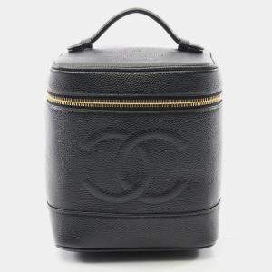 Chanel Coco Mark Vanity Handbag Calfskin Black Cc