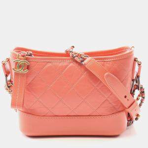 Chanel Gabriel De Chanel Small Hobo Chain Shoulder Bag  Leather Orange Cc
