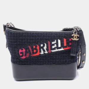 Chanel Gabriel De Chanel Large Hobo Shoulder Bag  Fabric Leather Navy