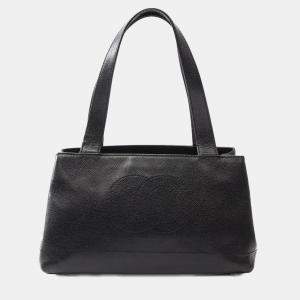 Chanel Coco Mark Tote Shoulder Bag Calf Leather Black Ghw