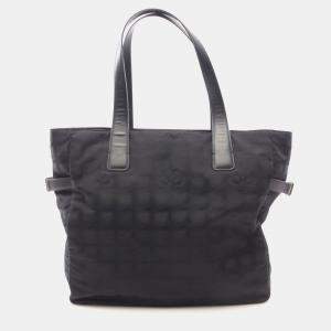 Chanel New Travel Line Gm Tote Shoulder Bag  Leather Nylon Canvas Bk Ghw