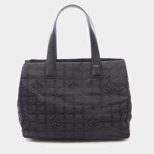 Chanel New Travel Line Mm Tote Shoulder Bag  Leather Nylon Canvas Bk Ghw
