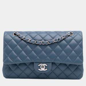 Chanel Blue Medium Classic Lambskin Double Flap