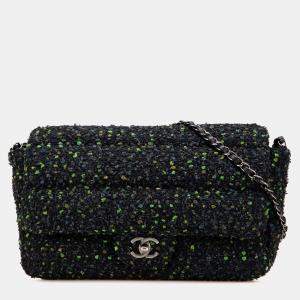 Chanel Black CC Tweed Flap Bag