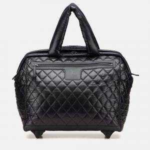 Chanel Black Quilted Nylon Coco Cocoon Trolley Rolling Case