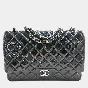 Pre Owned Chanel Classic Maxi Quilted Patent Leather Flap Bag