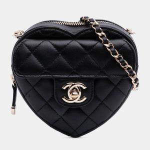Chanel Black Mini Lambskin CC in Love Heart Crossbody