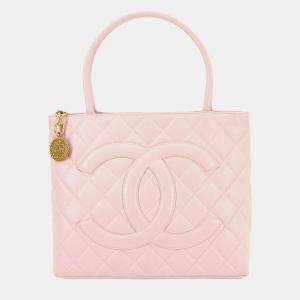 Chanel Medallion Light Pink Leather Tote Bag