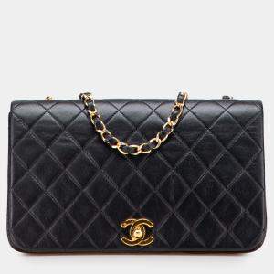 Chanel Black Medium Quilted Lambskin Full Flap