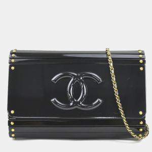 Pre Owned Chanel CC Black Plastic Leather Shoulder Bag