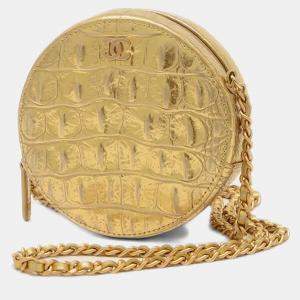 Chanel Coco Mark Round Chain Shoulder Bag Gold Hardware
