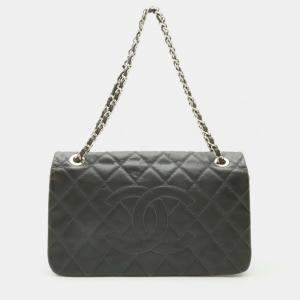 Chanel Matelasse Coco Mark Chain Bag Shoulder Wrinkled Pvc Matte Dark Gray