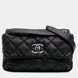 Pre Owned Chanel Navy Blue Medium Quilted Calfskin Love Me Tender Flap
