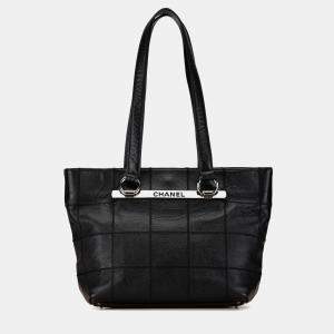 Chanel Black Caviar Choco Bar Tote
