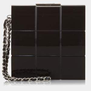 Chanel Black Choco Bar Lucite Perspex Clutch
