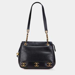 Chanel Black Triple CC Caviar Shoulder Bag