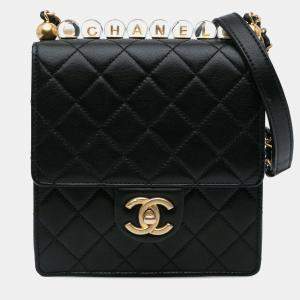 Chanel Black Small Lambskin Chic Pearls Flap
