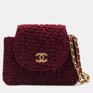 Chanel Burgundy CC Tweed Crossbody