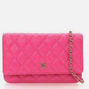 Chanel Pink Caviar Wallet On Chain Shoulder Bag