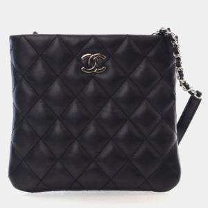Chanel Black Lambskin Crossbody Bag