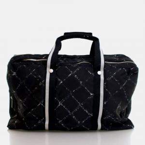 Chanel Black Nylon Travel Ligne Duffle Bag